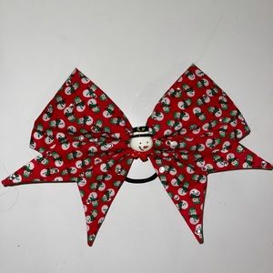 Christmas rhinestoned fabric cheer bow